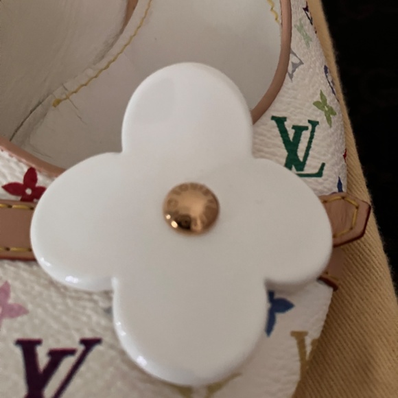 New White Multicolour Monogram LV Murakami flats - Picture 5 of 16